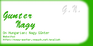 gunter nagy business card